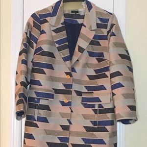 C Wonder Woven Jacquard Blush Blue Coat 18w